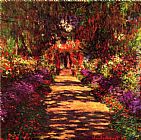 Path Canvas Paintings - Garden Path at Giverny